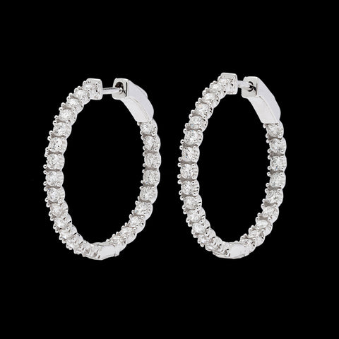 1.50 carat Inside/Out Diamond Hoop Earrings