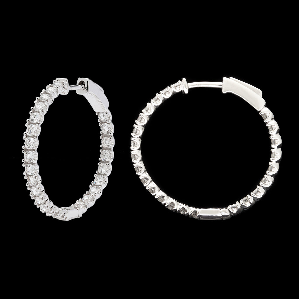 1.50 carat Inside/Out Diamond Hoop Earrings