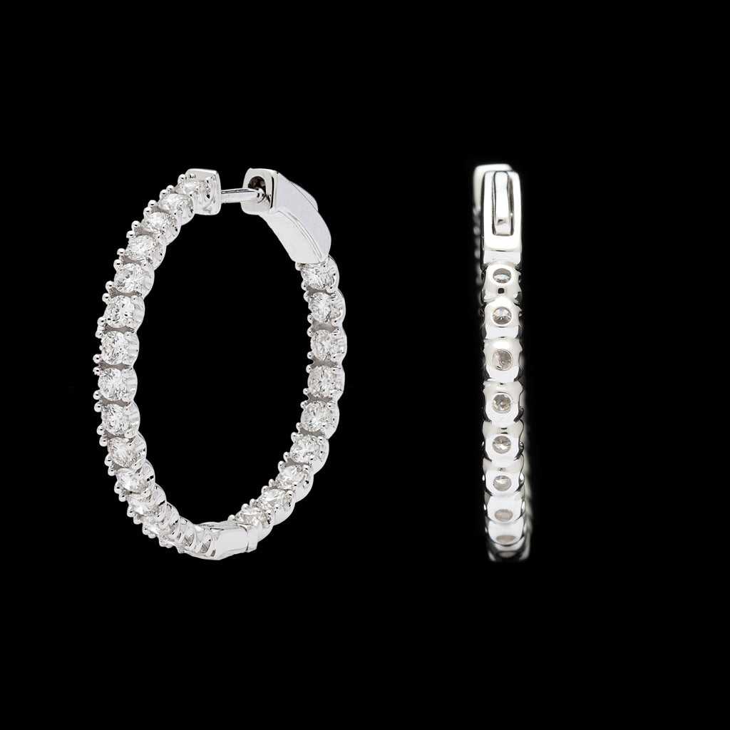 1.50 carat Inside/Out Diamond Hoop Earrings
