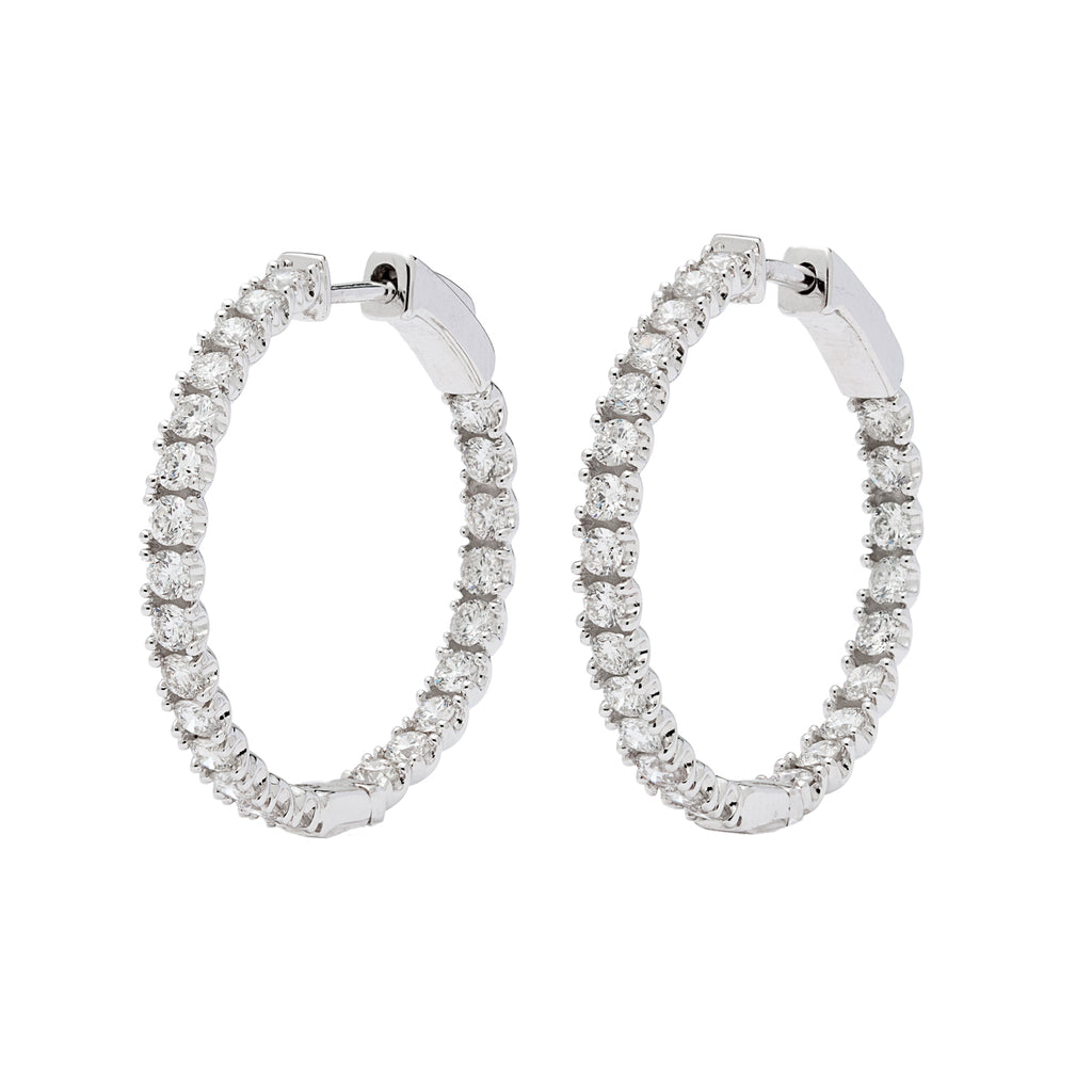 1.50 carat Inside/Out Diamond Hoop Earrings