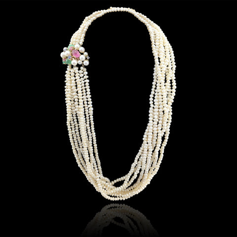 Gem-set & Pearl Multi-Strand Necklace