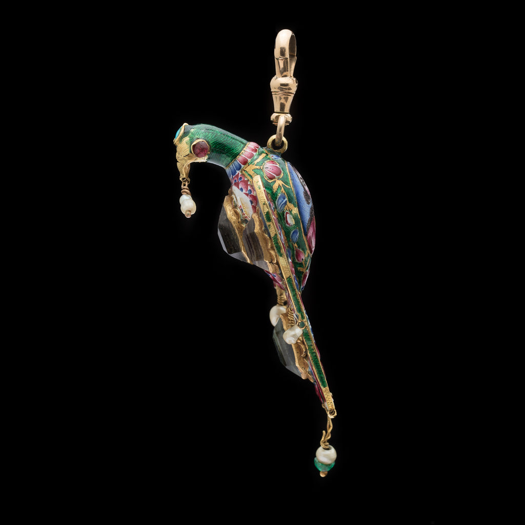 A Qajar Enamelled Gold Pendant, Iran, 19th century