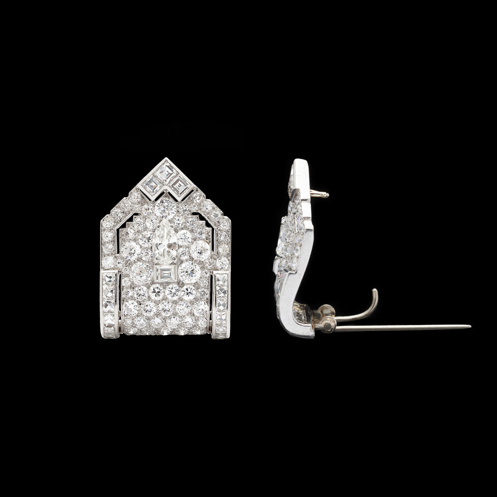 Art Deco Diamond & Platinum Dress Clips
