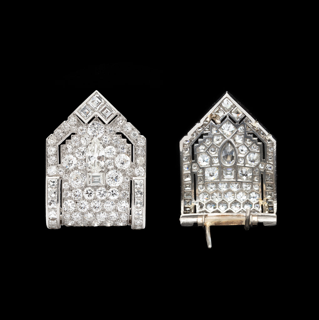 Art Deco Diamond & Platinum Dress Clips