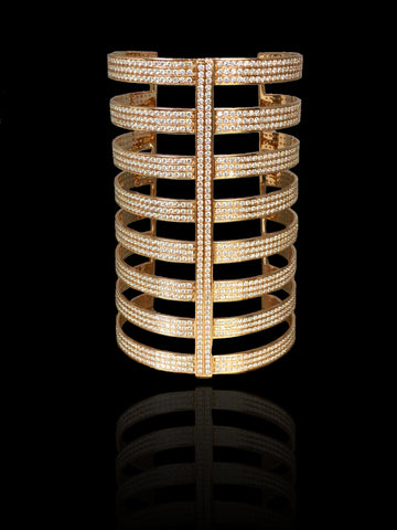 Repossi "Berbere" Diamond and Rose Gold Cuff Bracelet