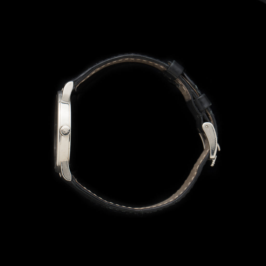 Rolex Cellini Classic 18k White Gold Leather Strap Watch 5115