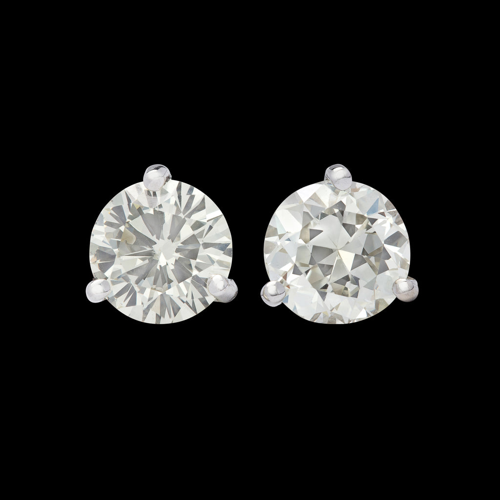 2.22-cts. Diamond Solitaire Earrings