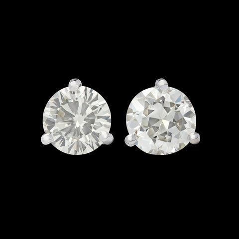 2.22-cts. Diamond Solitaire Earrings