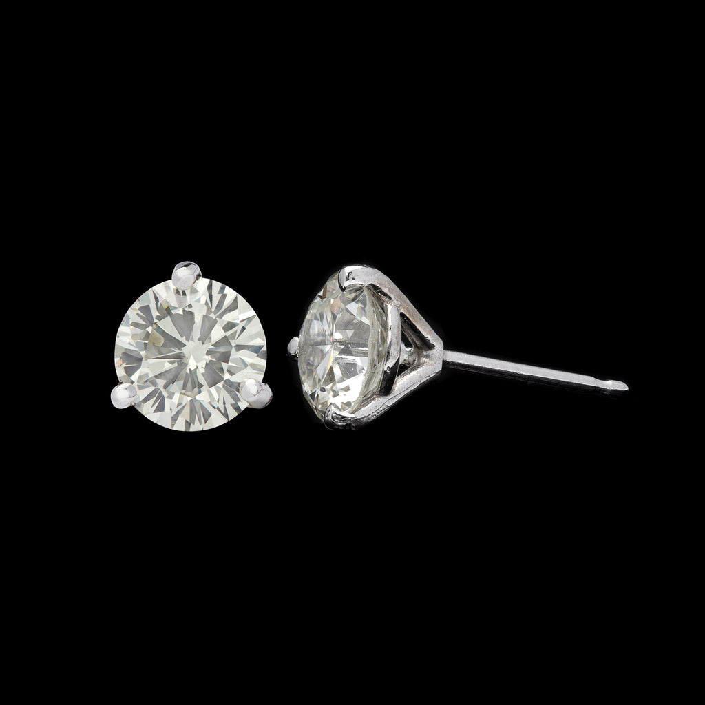 2.22-cts. Diamond Solitaire Earrings
