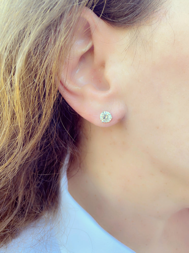 2.22-cts. Diamond Solitaire Earrings