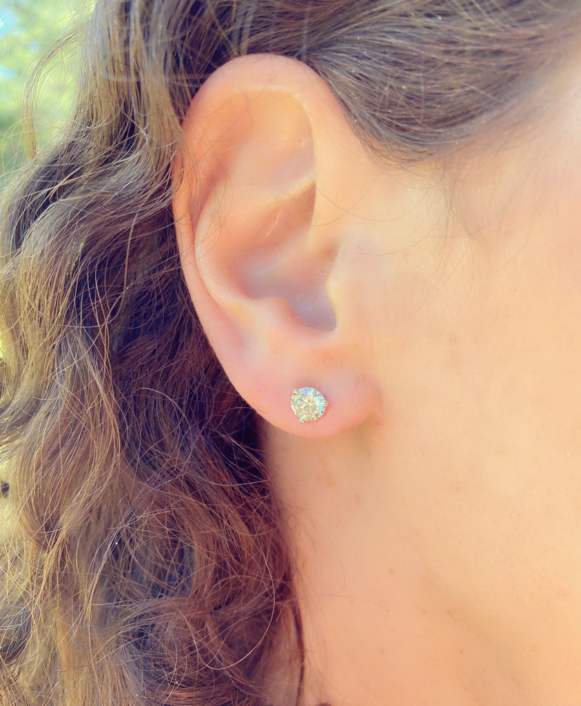 2.22-cts. Diamond Solitaire Earrings