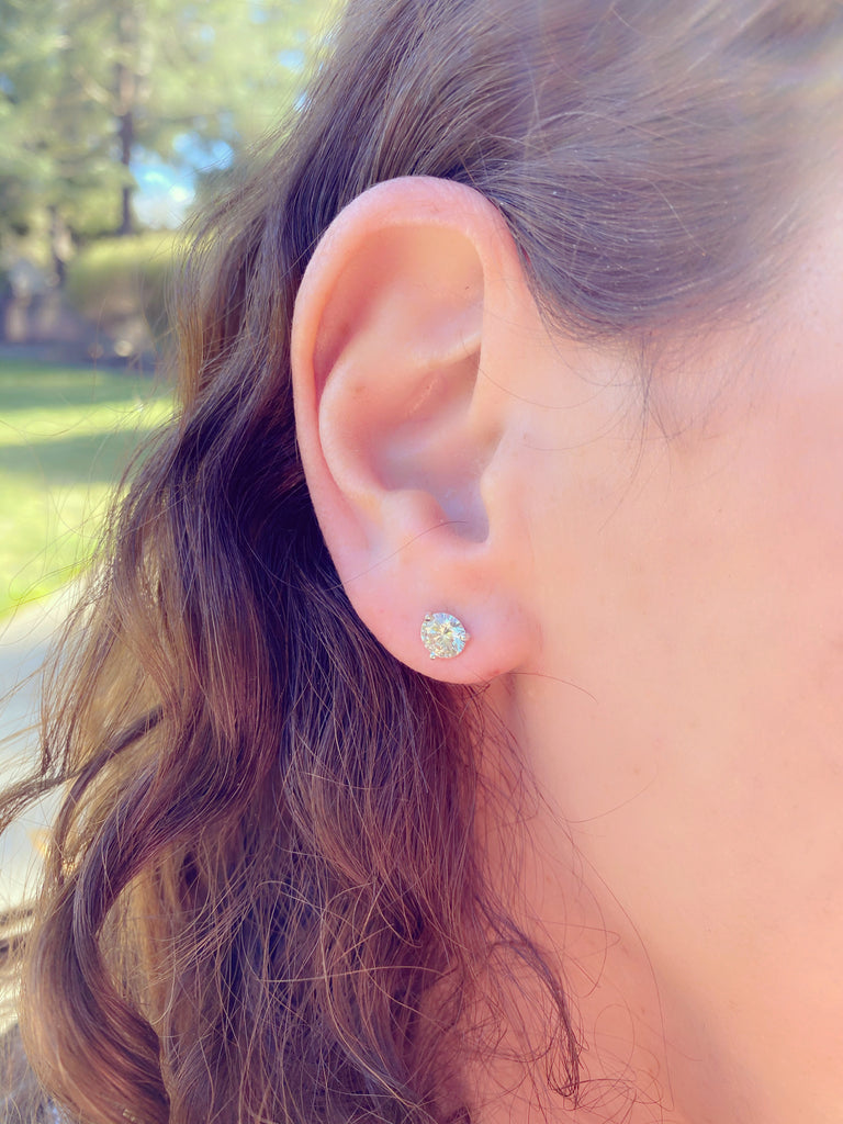 2.22-cts. Diamond Solitaire Earrings