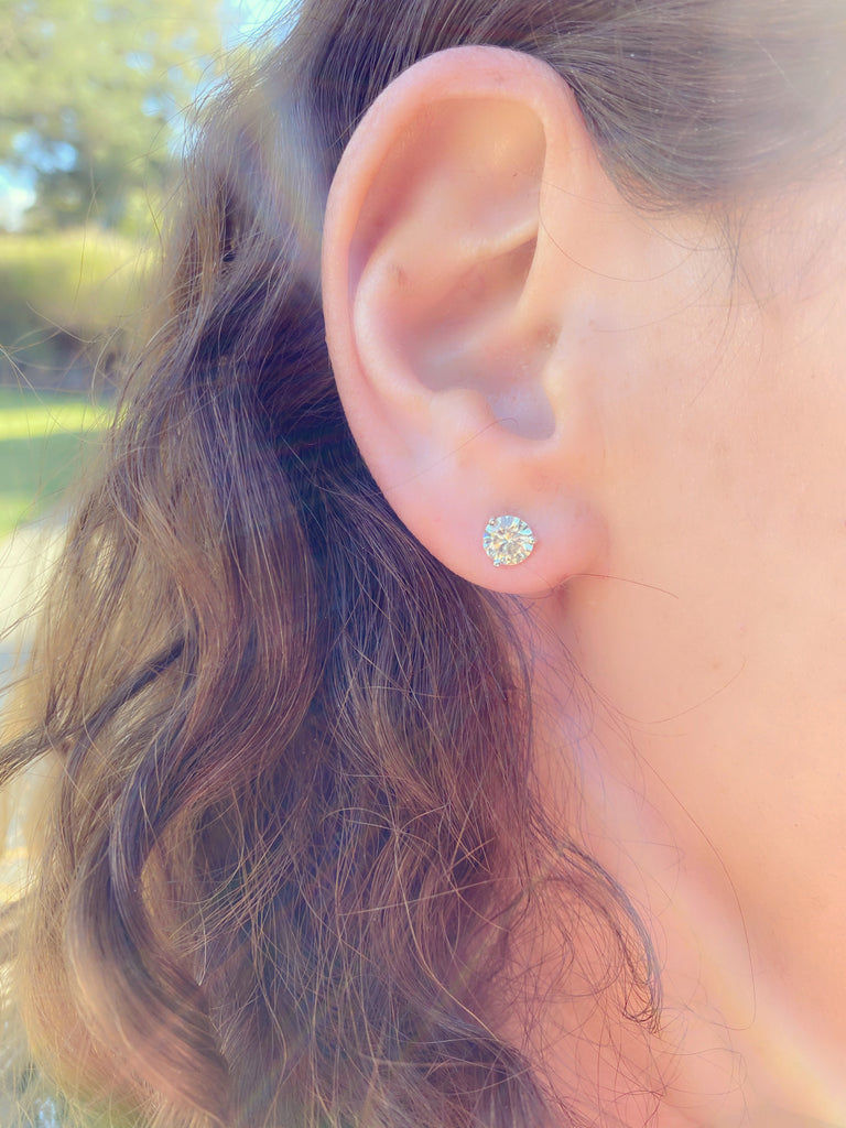 2.22-cts. Diamond Solitaire Earrings