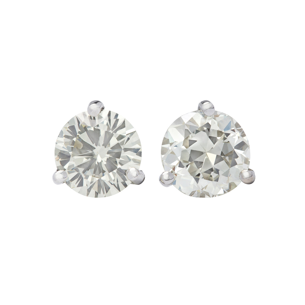 2.22-cts. Diamond Solitaire Earrings