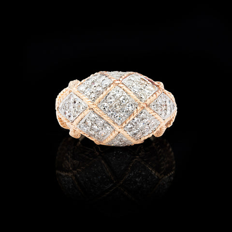 Estate Diamond and Gold Bombe Ring