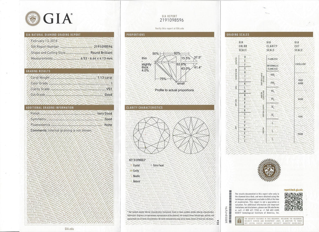 Platinum Ring Featuring GIA Round Brilliant Cut Diamond