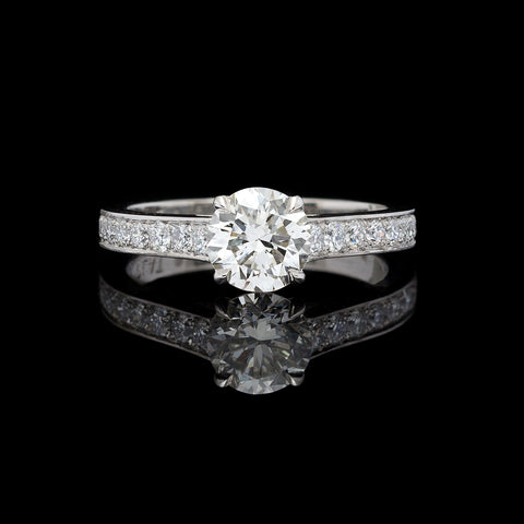 Platinum Ring Featuring GIA Round Brilliant Cut Diamond