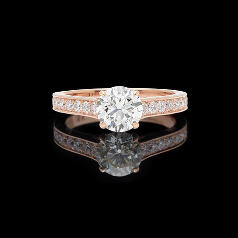 18kt Rose Gold Engagement Ring Featuring GIA 1.18ct Diamond