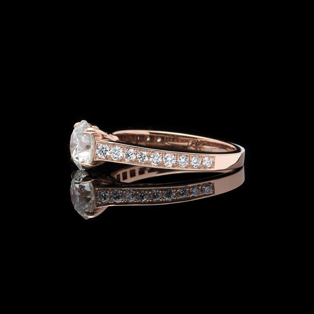 18kt Rose Gold Engagement Ring Featuring GIA 1.18ct Diamond