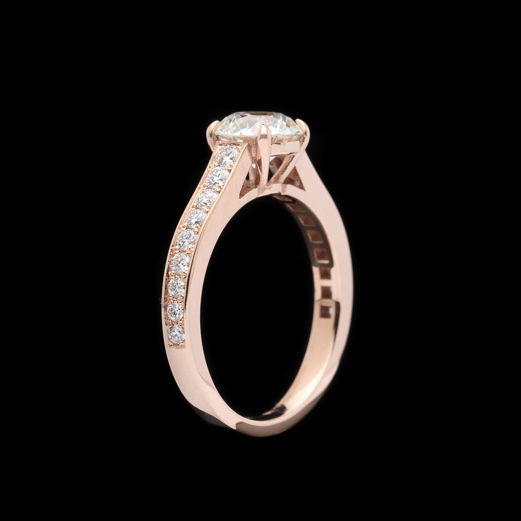 18kt Rose Gold Engagement Ring Featuring GIA 1.18ct Diamond