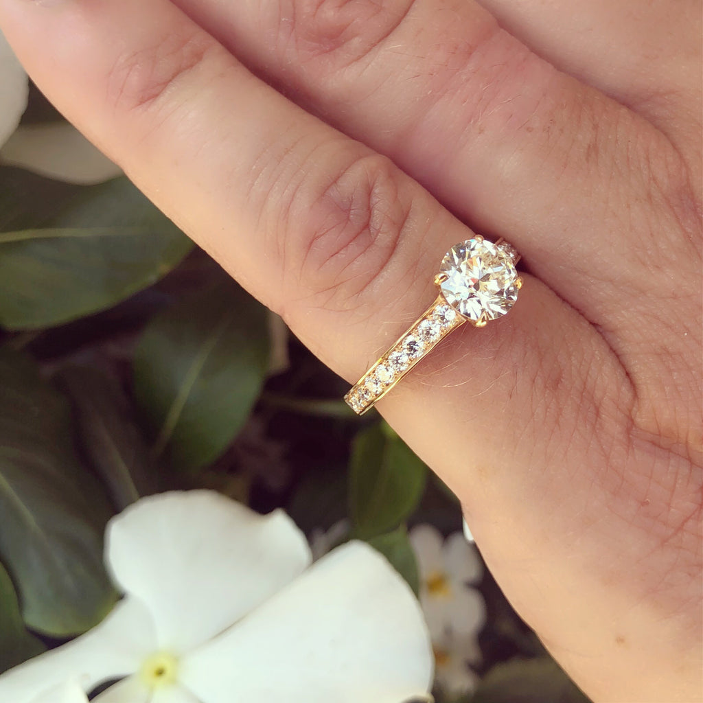 18kt Rose Gold Engagement Ring Featuring GIA 1.18ct Diamond