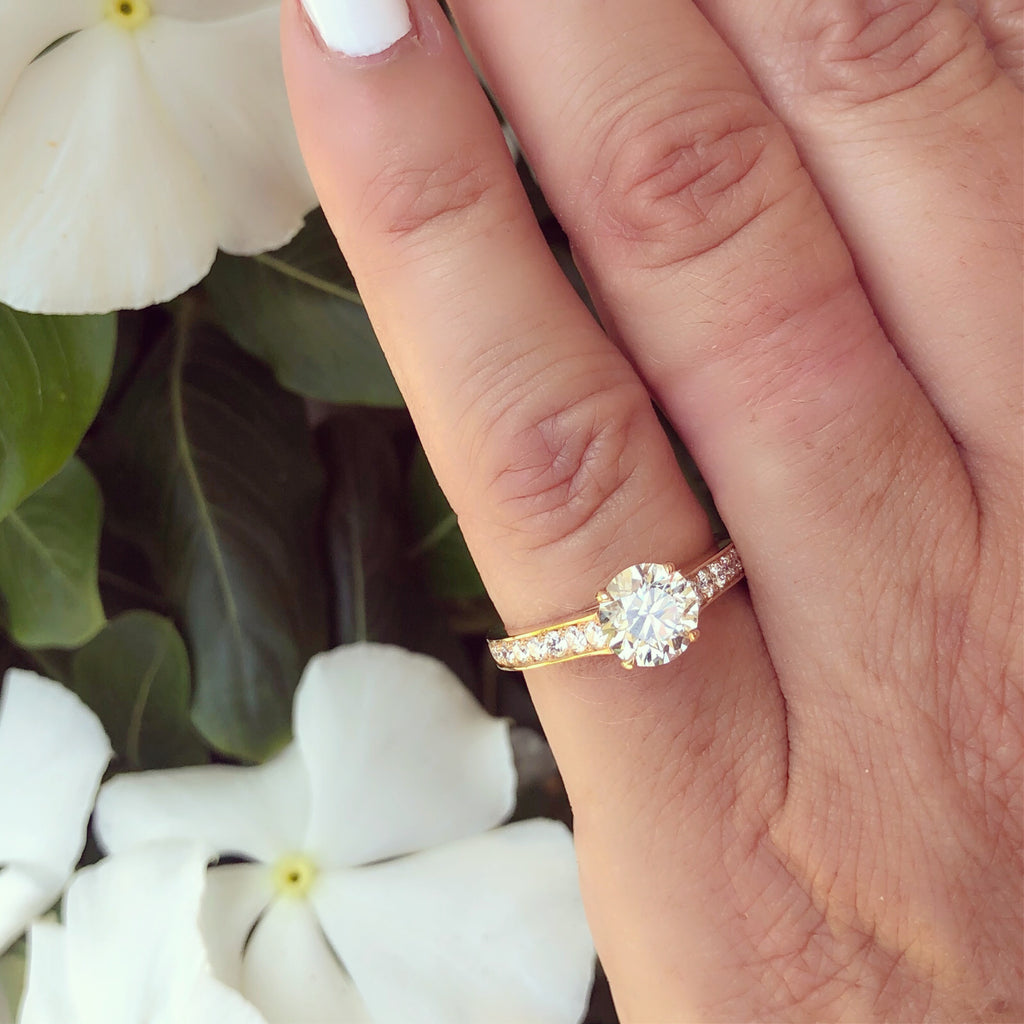 18kt Rose Gold Engagement Ring Featuring GIA 1.18ct Diamond