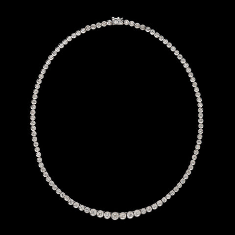 Graduated Riviera Platinum Diamond Necklace