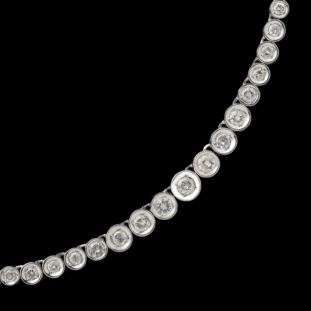 Graduated Riviera Platinum Diamond Necklace