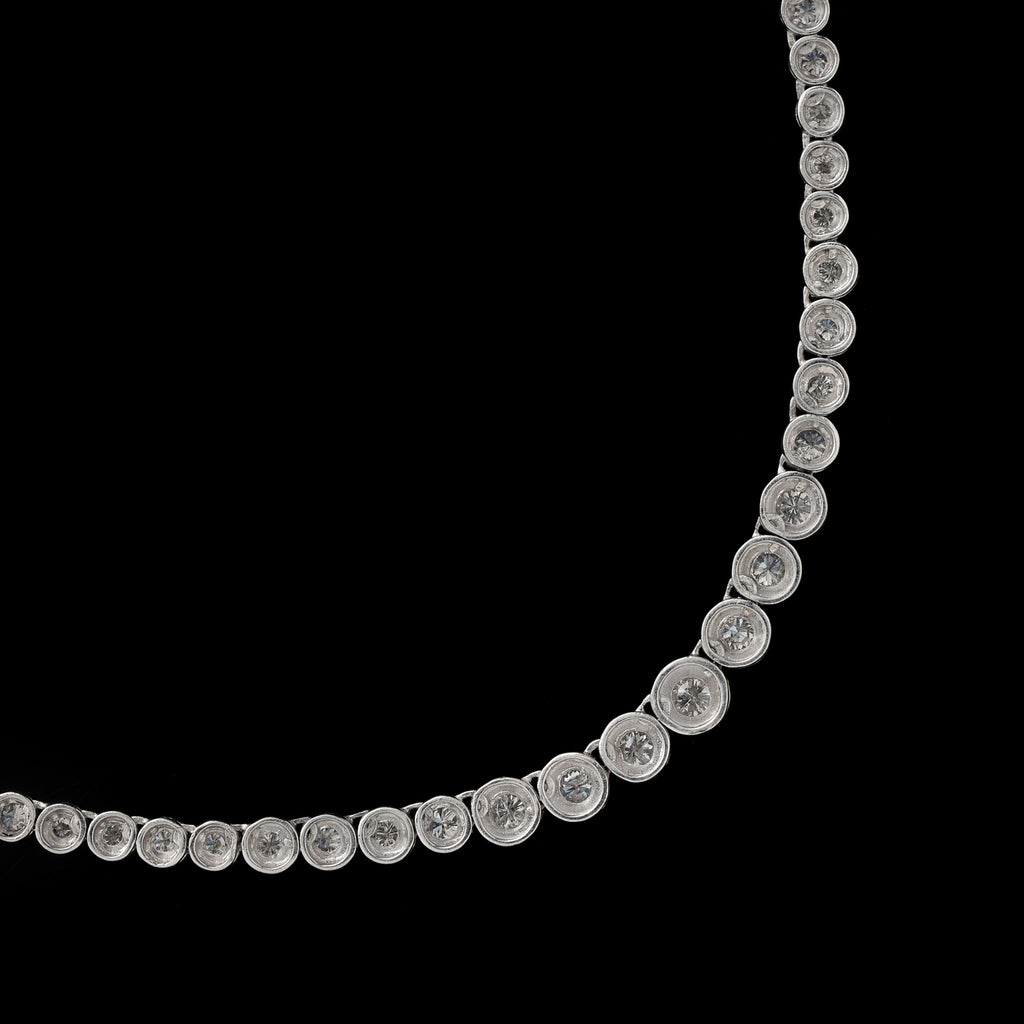 Graduated Riviera Platinum Diamond Necklace