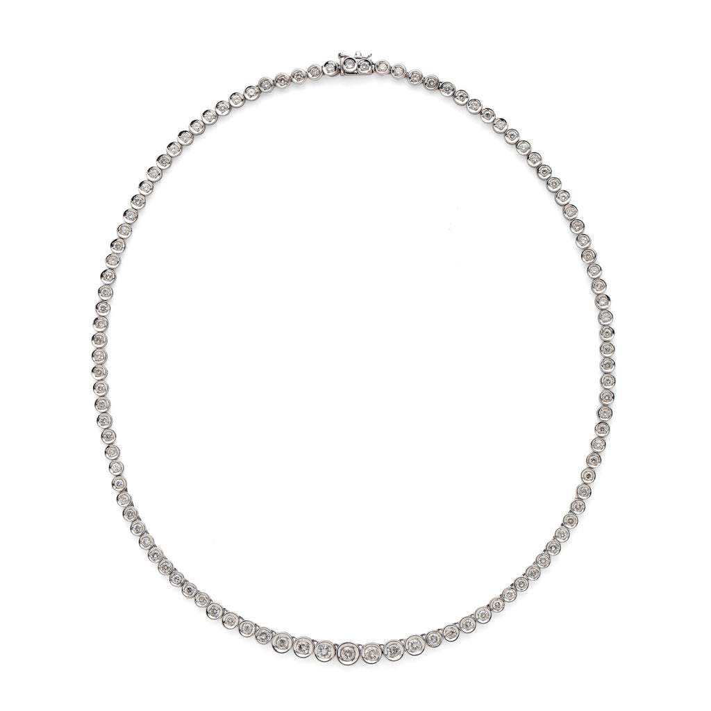 Graduated Riviera Platinum Diamond Necklace