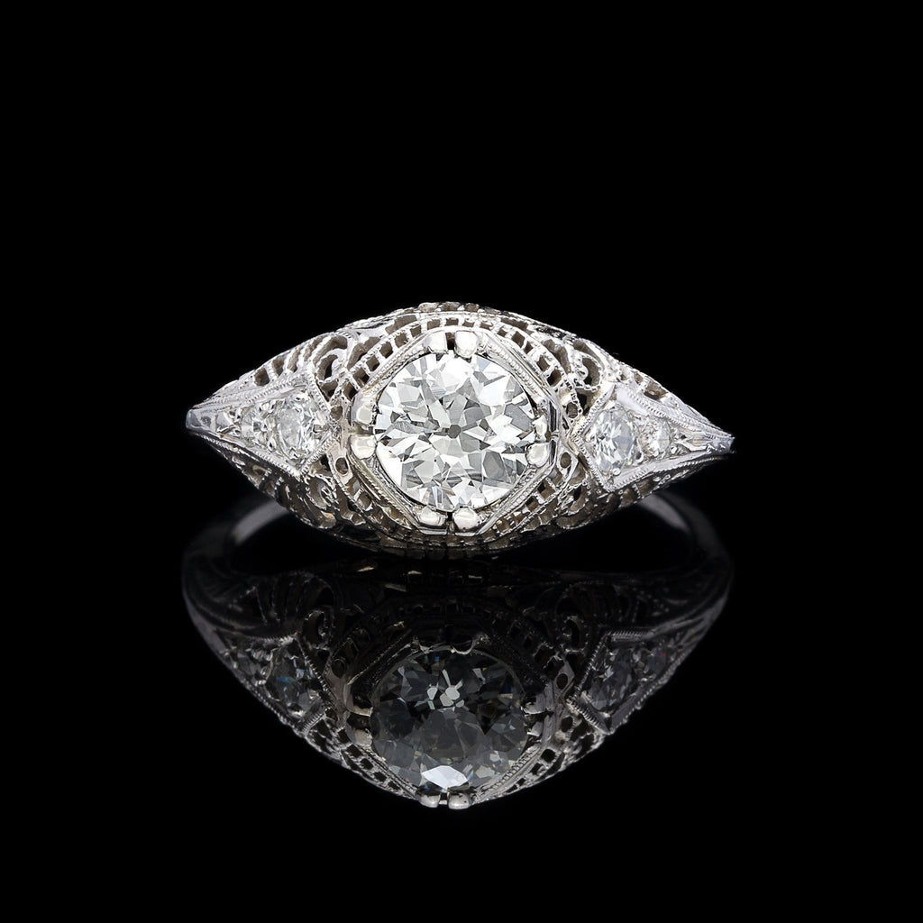 Estate Diamond & Platinum Engagement Ring