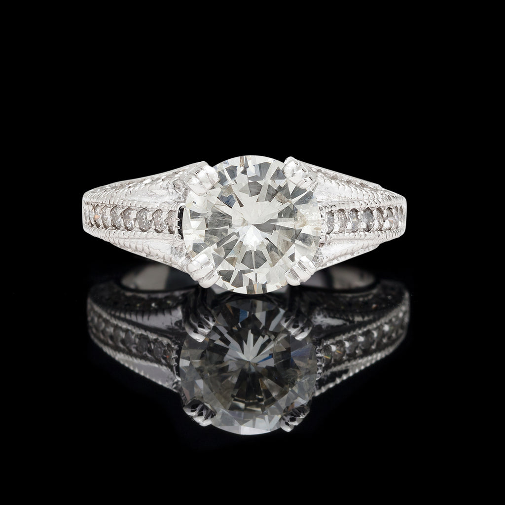 Estate Diamond Ring Featuring Impressive 2.39 ct Round Diamond
