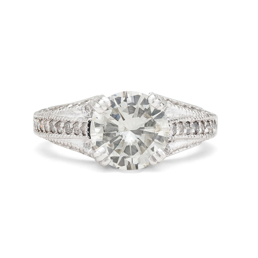 Estate Diamond Ring Featuring Impressive 2.39 ct Round Diamond