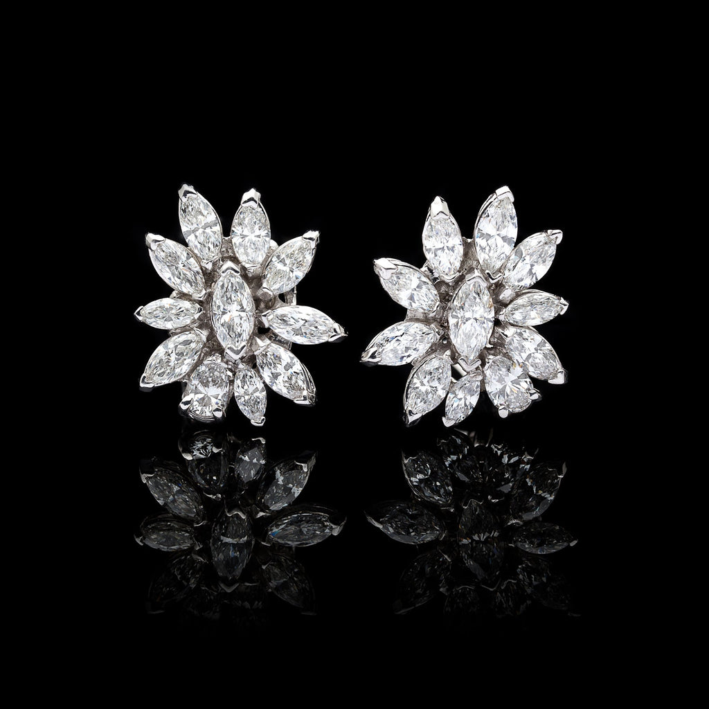 5.50 carat Marquise Diamond & Platinum Earrings