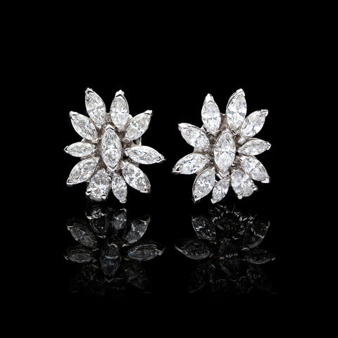 5.50 carat Marquise Diamond & Platinum Earrings
