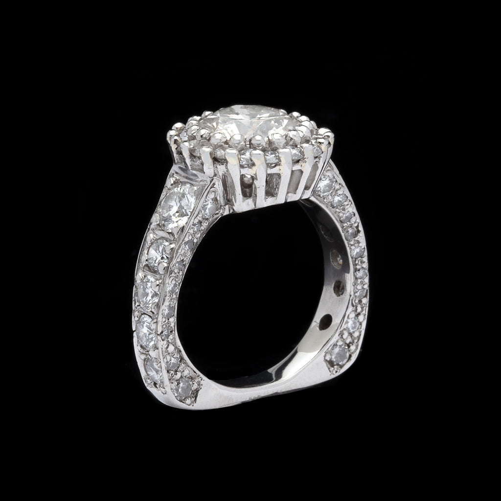 2.90-carat Diamond & White Gold Engagement Ring