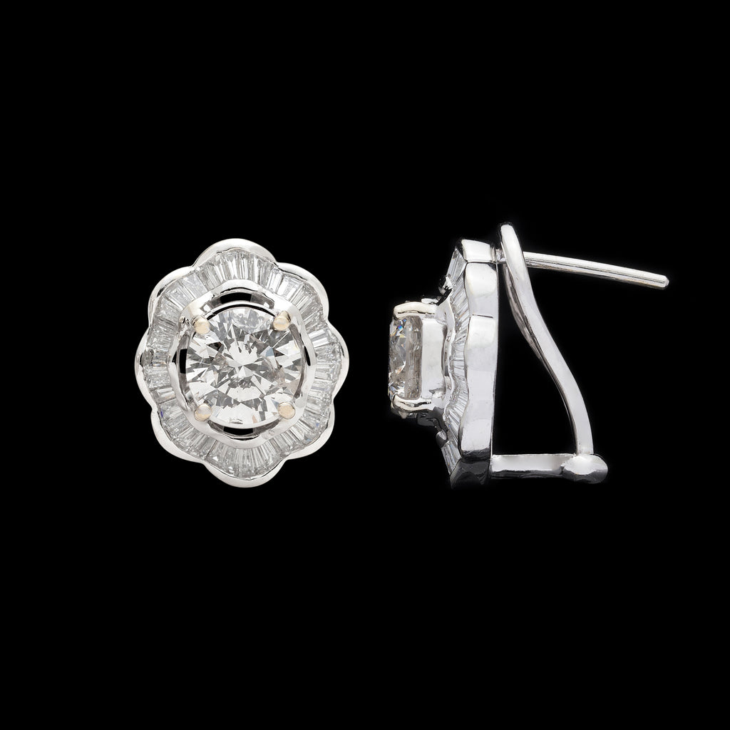 4.75 carat Estate Diamond & White Gold Earrings