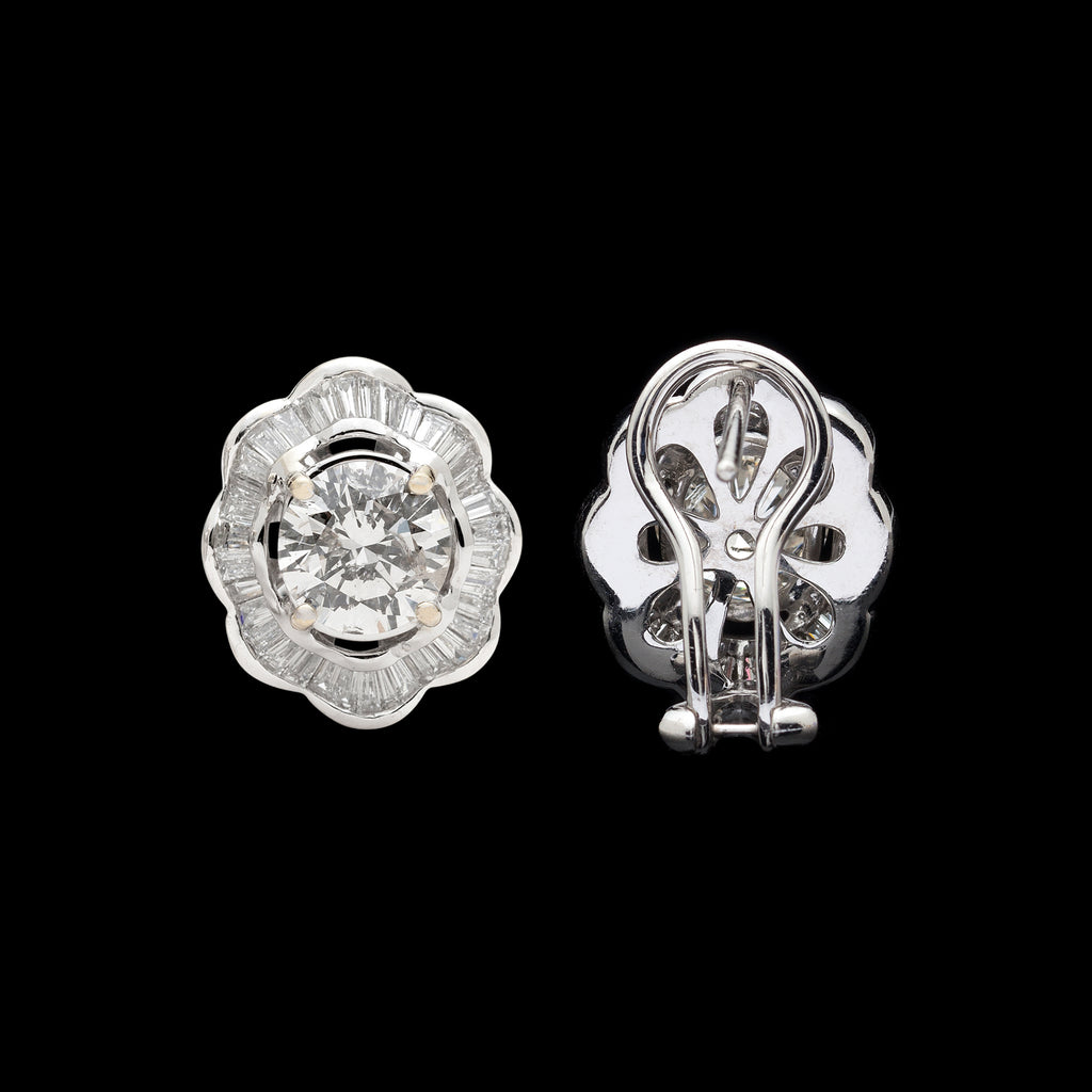 4.75 carat Estate Diamond & White Gold Earrings