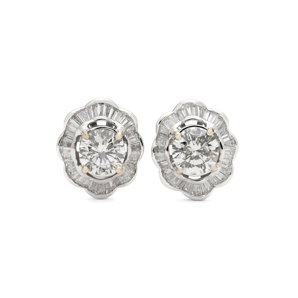 4.75 carat Estate Diamond & White Gold Earrings