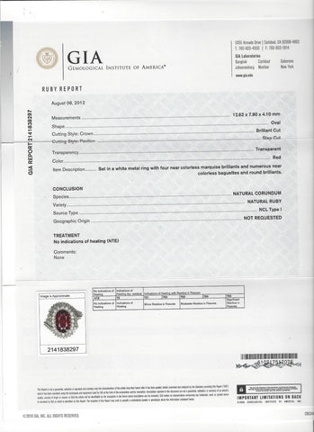 GIA 3.87-ct. No Heat Oval Cut Loose Ruby