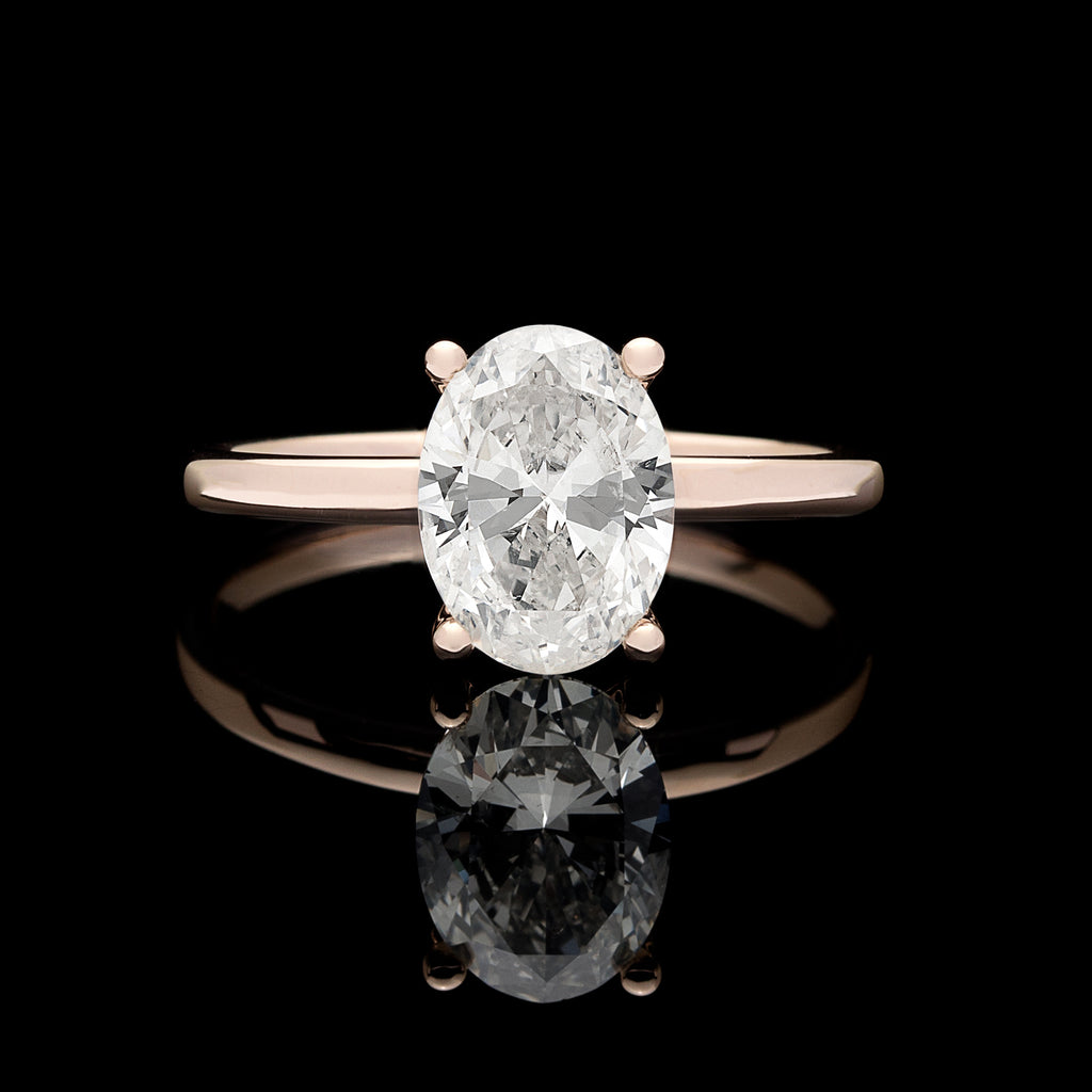 GIA 1.50-ct. Oval Diamond 18k Rose Gold Engagement Ring