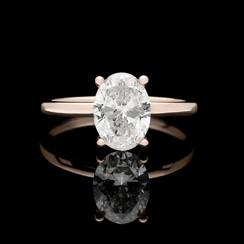 GIA 1.50-ct. Oval Diamond 18k Rose Gold Engagement Ring