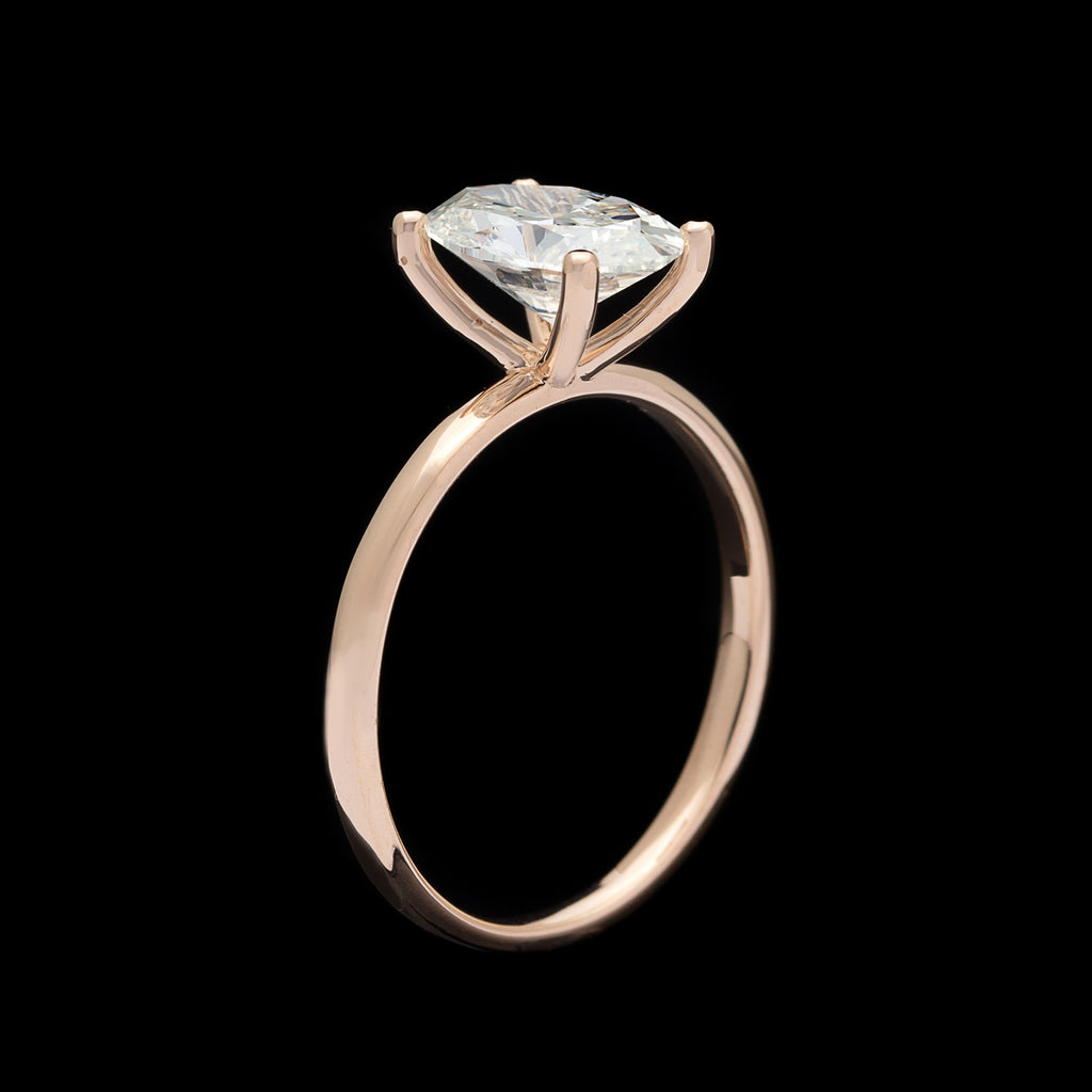 GIA 1.50-ct. Oval Diamond 18k Rose Gold Engagement Ring