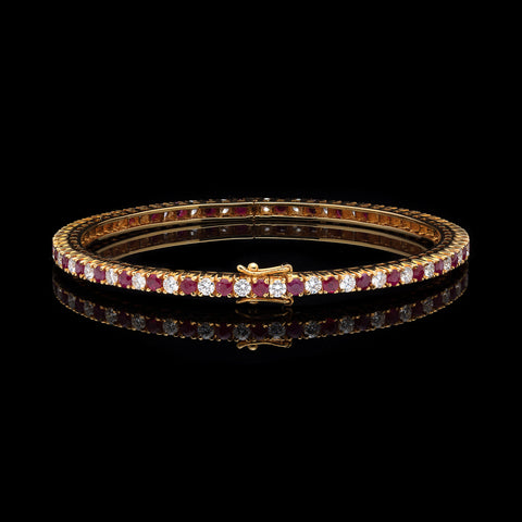 Ruby & Diamond 22k Gold Bangle Bracelet