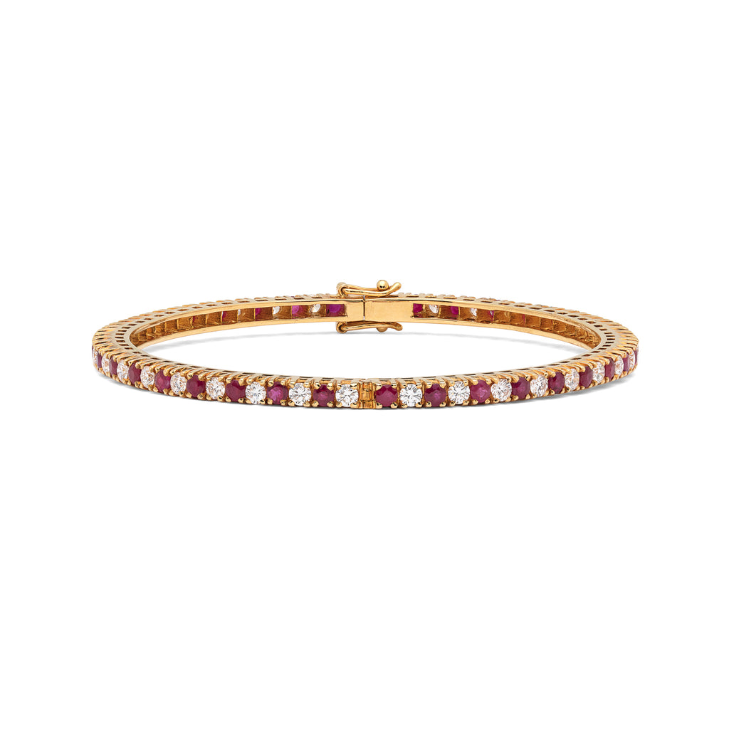 Ruby & Diamond 22k Gold Bangle Bracelet