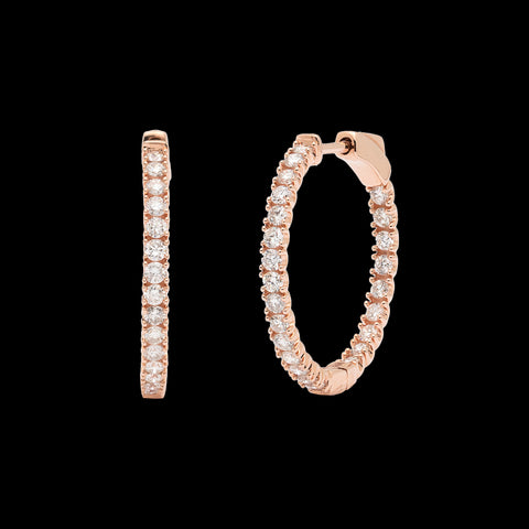 Inside/Out 1.00ct Rose Gold Diamond Hoops