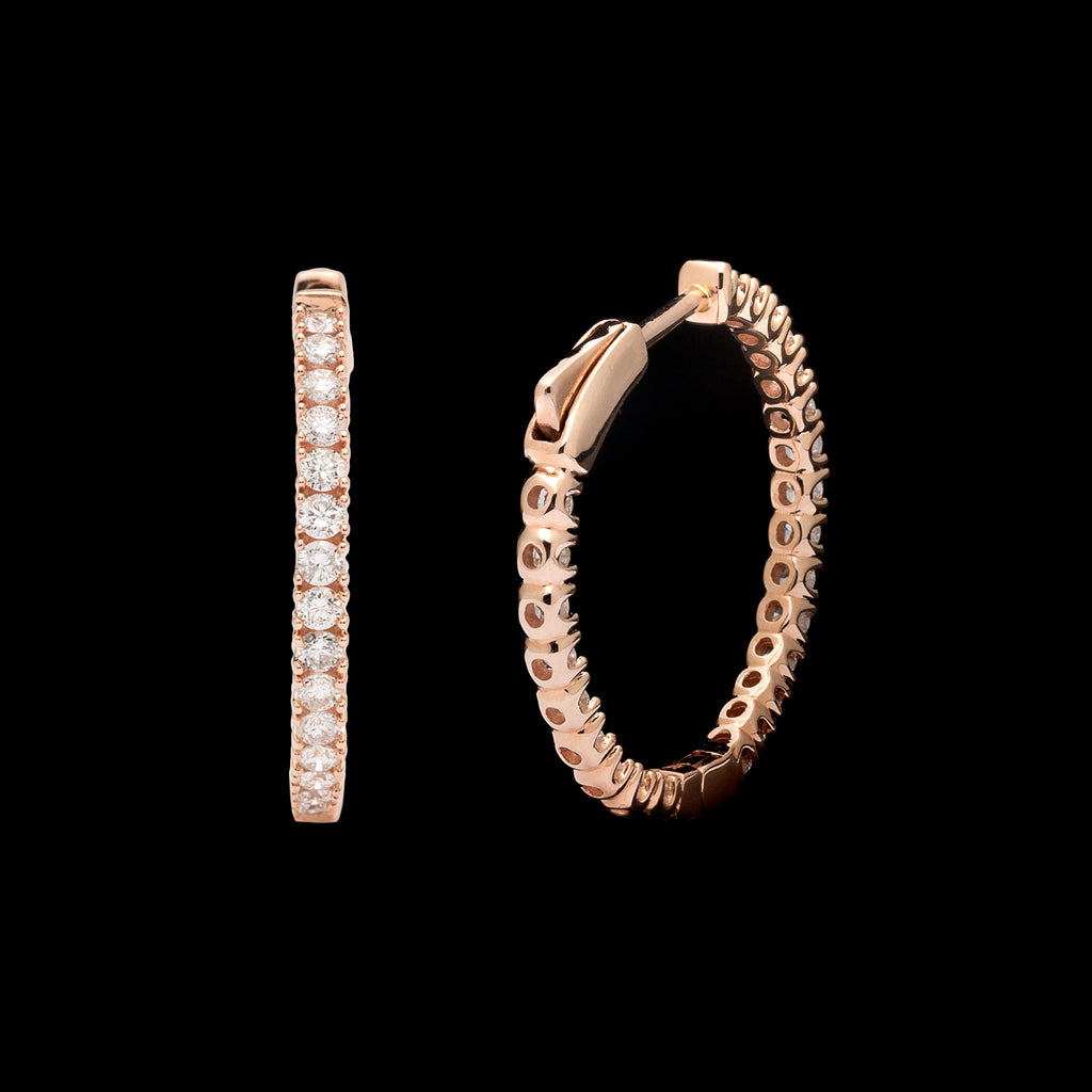 Inside/Out 1.00ct Rose Gold Diamond Hoops