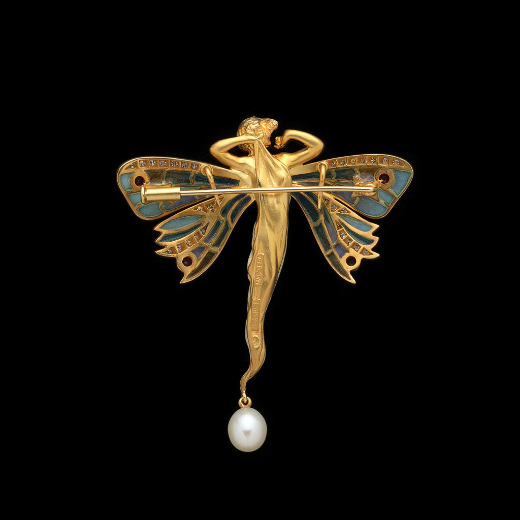 18kt Gold Plique-A-Jour Nymph by Masriera