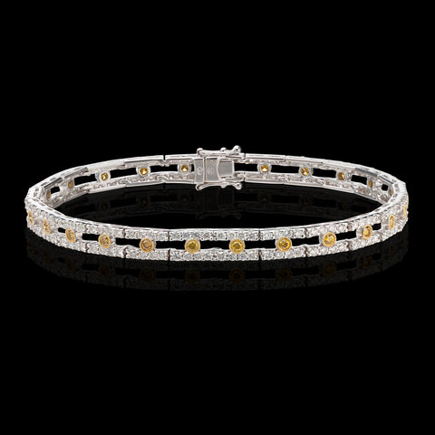 Yellow Diamond and White Diamond Bracelet