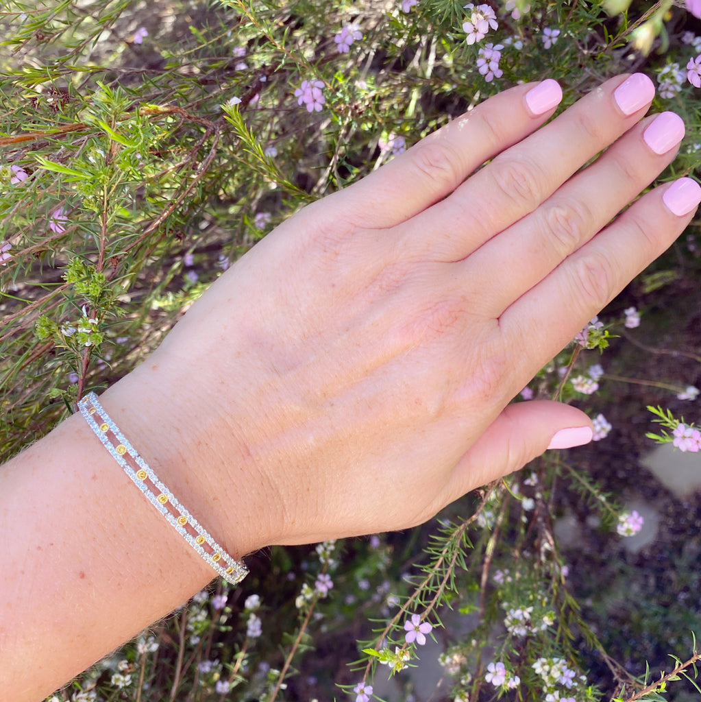 Yellow Diamond and White Diamond Bracelet